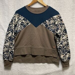 SWEATY BETTY Balham Camo Long Sleeve Colorblock Sweatshirt Loose Fit Size S